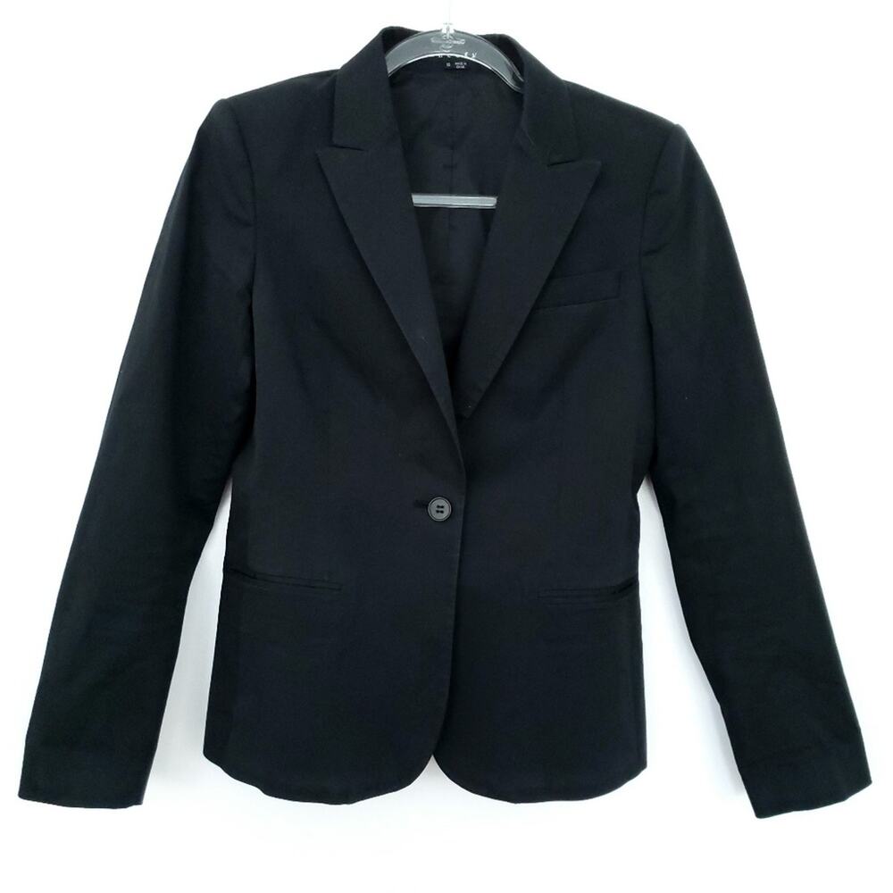 Theory Gabe B Westside Blazer Black Career Size 10 Single Button Jacket